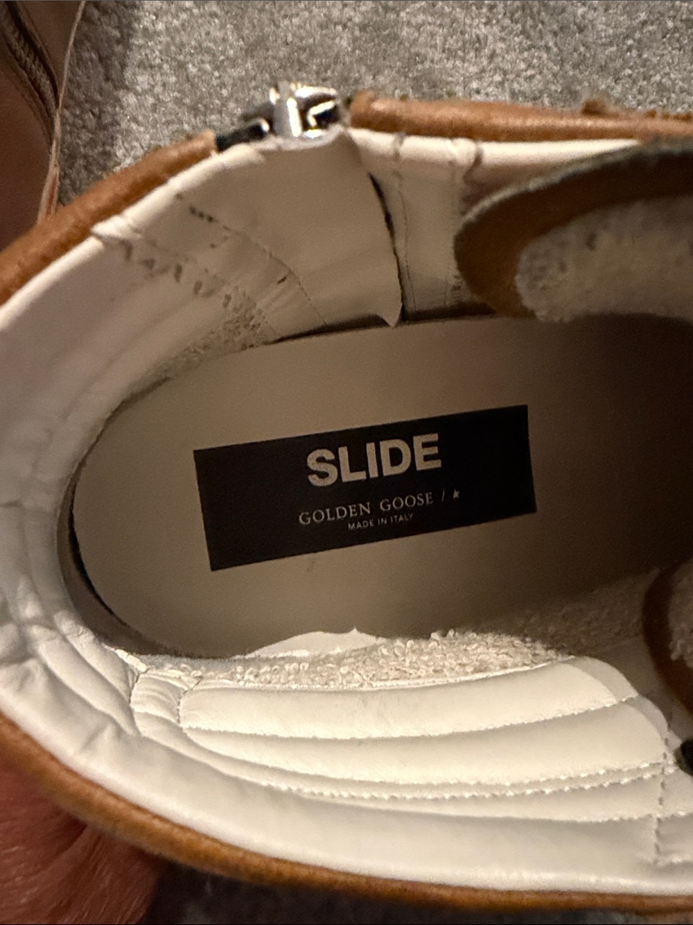 Golden Goose Leather Slide High-Top Sneakers with White Star Stripe AUTHENTIC - Picture 4 of 15